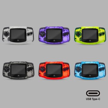 RetroSix IPS USB-C CRYSTAL Gehäuse für Game Boy Advance